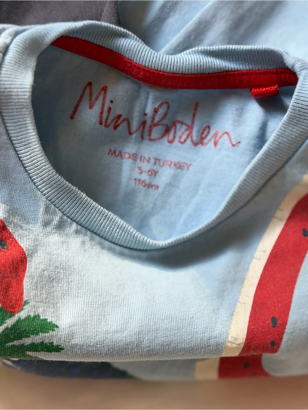 Mini Boden 5-6Y Dinosaur Fossil Graphic Long Sleeve Shirt Blue